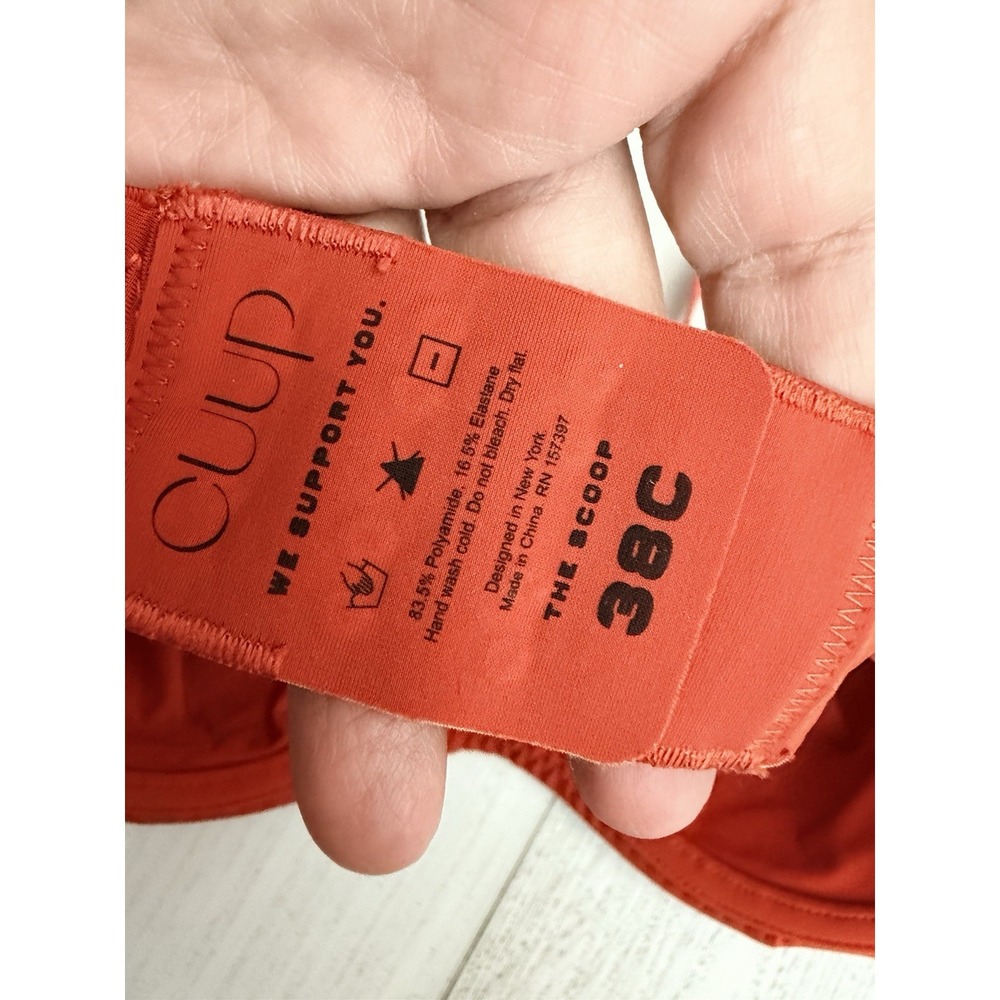 NWOT CUUP The Scoop Underwire Bra Sz 38C Orange - Picture 4 of 4